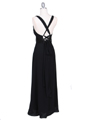 4280 Black Long Evening Dress - Black, Back View Thumbnail