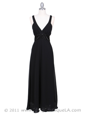 4280 Black Long Evening Dress, Black