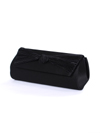 43002 Black Satin Evening Bag with Pleated Bow - Black, Alt View Thumbnail