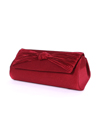 43002 Burgundy Satin Evening Bag with Pleated Bow - Burgundy, Alt View Thumbnail