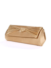 43002 Gold Satin Evening Bag with Pleated Bow - Gold, Alt View Thumbnail