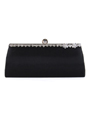 43105 Black Evening Bag with Rhinestone Frame - Black, Front View Thumbnail