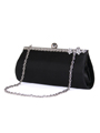 43105 Black Evening Bag with Rhinestone Frame - Black, Alt View Thumbnail