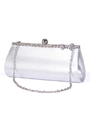 43105 Silver Evening Bag with Rhinestone Frame - Silver, Alt View Thumbnail