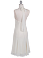 4351 Ivory Halter Cocktail Dress - Ivory, Back View Thumbnail