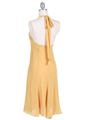 4351 Yellow Halter Cocktail Dress - Yellow, Back View Thumbnail