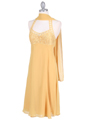 4351 Yellow Halter Cocktail Dress - Yellow, Alt View Thumbnail