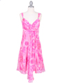 4421 Fuschia Chiffon Floral Print Dress - Fuschia, Front View Thumbnail