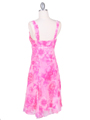 4421 Fuschia Chiffon Floral Print Dress - Fuschia, Back View Thumbnail