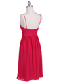 4431 Fuschia Beaded Cocktail Dress - Fuschia, Back View Thumbnail