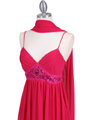 4431 Fuschia Beaded Cocktail Dress - Fuschia, Alt View Thumbnail