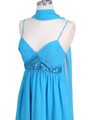 4431 Turquoise Beaded Cocktail Dress - Turquoise, Alt View Thumbnail