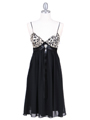 4464 Black/Gold Embroideries Cocktail Dress - Black Gold, Front View Thumbnail