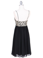 4464 Black/Gold Embroideries Cocktail Dress - Black Gold, Back View Thumbnail