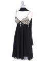 4464 Black/Gold Embroideries Cocktail Dress - Black Gold, Alt View Thumbnail