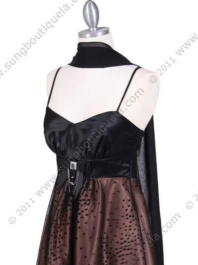 4469 Black Gold Mesh Cocktail Dress - Black Gold, Alt View Medium