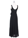 4475 Black Evening Dress with Rhinestone Buckle - Black, Back View Thumbnail