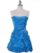 4509 Dark Turquoise Taffeta Cocktail Dress, Dark Turquoise