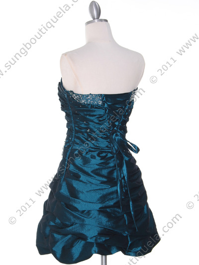 4509 Jade Taffeta Cocktail Dress - Jade, Back View Medium
