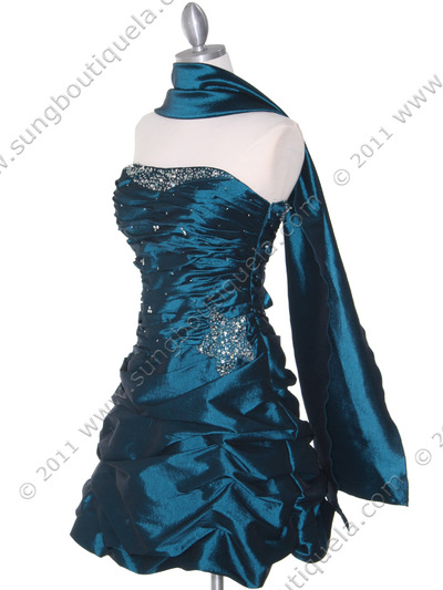 4509 Jade Taffeta Cocktail Dress - Jade, Alt View Medium