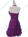 4512 Purple Tafetta Beaded Cocktail Dress - Purple, Back View Thumbnail