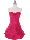 4513 Fuschia Taffeta Homecoming Dress, Fuschia