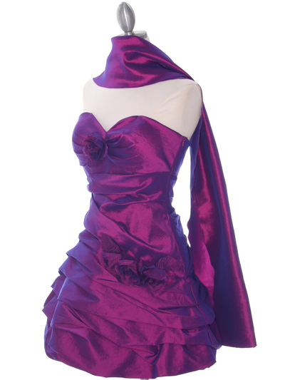 4513 Purple Taffeta Homecoming Dress - Purple, Alt View Medium