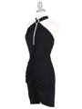 454 Black Halter Party Dress - Black, Alt View Thumbnail