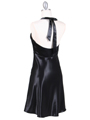 4584 Black Satin Party Dress - Black, Back View Thumbnail