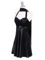 4584 Black Satin Party Dress - Black, Alt View Thumbnail
