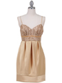 4668 Gold Cocktail Dress - Gold, Front View Thumbnail
