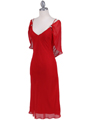 4732 Red Draped Back Cocktail Dress - Red, Alt View Thumbnail