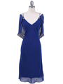 4732 Royal Blue Draped Back Cocktail Dress - Royal Blue, Front View Thumbnail