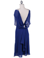 4732 Royal Blue Draped Back Cocktail Dress - Royal Blue, Back View Thumbnail
