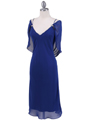4732 Royal Blue Draped Back Cocktail Dress - Royal Blue, Alt View Thumbnail