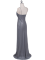 4741 Silver Shimmery Chiffon Evening Dress - Silver, Back View Thumbnail