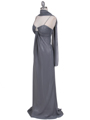 4741 Silver Shimmery Chiffon Evening Dress - Silver, Alt View Thumbnail