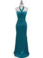 4760A Aqua Halter Evening Dress - Aqua, Front View Thumbnail