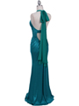 4760A Aqua Halter Evening Dress - Aqua, Back View Thumbnail