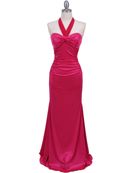 4760A Hot Pink Halter Evening Dress, Hot Pink
