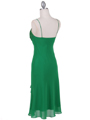 4793 Green Chiffon Cocktail Dress with Rhinestone Brooch - Green, Back View Thumbnail