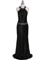 4838 Black Beaded Evening Dress - Black, Front View Thumbnail