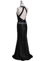 4838 Black Beaded Evening Dress - Black, Back View Thumbnail
