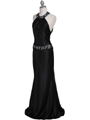 4838 Black Beaded Evening Dress - Black, Alt View Thumbnail