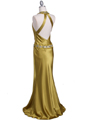4838 Mustard Beaded Evening Dress - Mustard, Back View Thumbnail