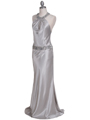 4838 Silver Beaded Evening Dress - Silver, Alt View Thumbnail