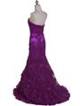 4864 Purple Lace Glitter Evening Gown - Purple, Back View Thumbnail