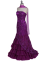 4864 Purple Lace Glitter Evening Gown - Purple, Alt View Thumbnail