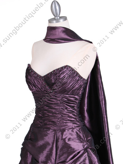 4896 Purple Taffeta Evening Gown - Purple, Alt View Medium