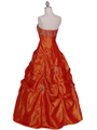 4878 Orange Tafetta Beading Evening Gown - Orange, Back View Thumbnail